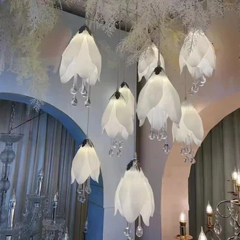 2023 high-quality wedding lighting wedding hall 10heads Magnolia chandelier creative acrylic luminous decorative lights