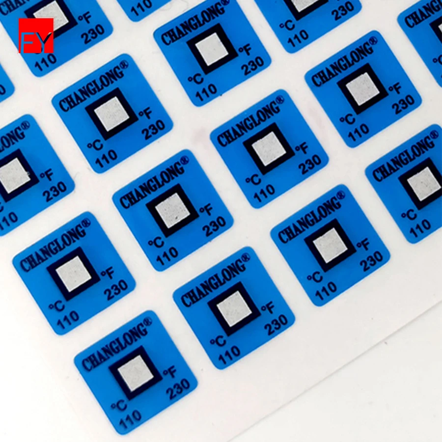 Irreversible Test Controller Heat Sensitive Kids Temperature Indicator Label 250F Thermochromic Color Changing Sticker