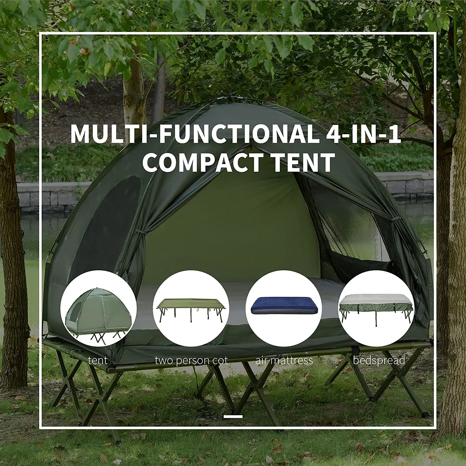 New Design Large Cot Tent Compact Pop Up Portable Folding Outdoor