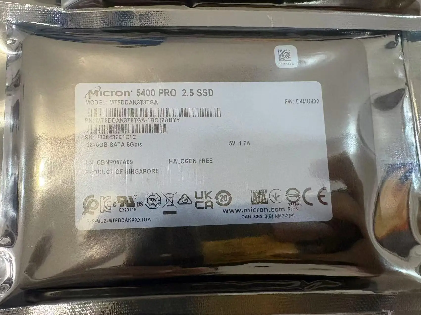 Micron 5400Pro 3.84T SATA MTFDDAK3T8TGA-1BC1ZABYY