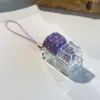 Purple polka dot transparent cat head two-button