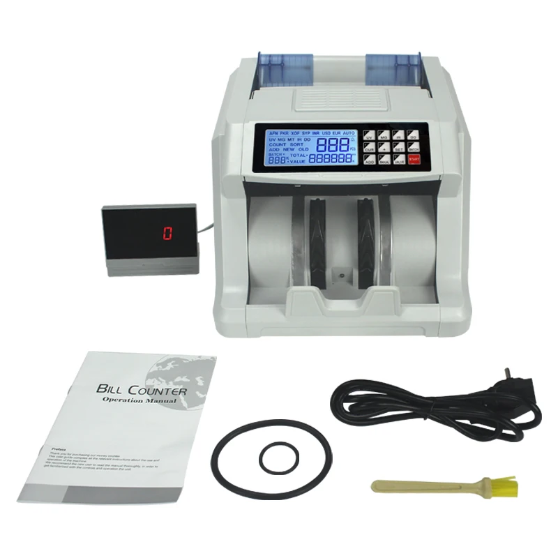Big Screen Calculate Money Counter Money Detector With Calculator Money Counting Machine UV/MG/IR for USD EURO GBP  SAR
