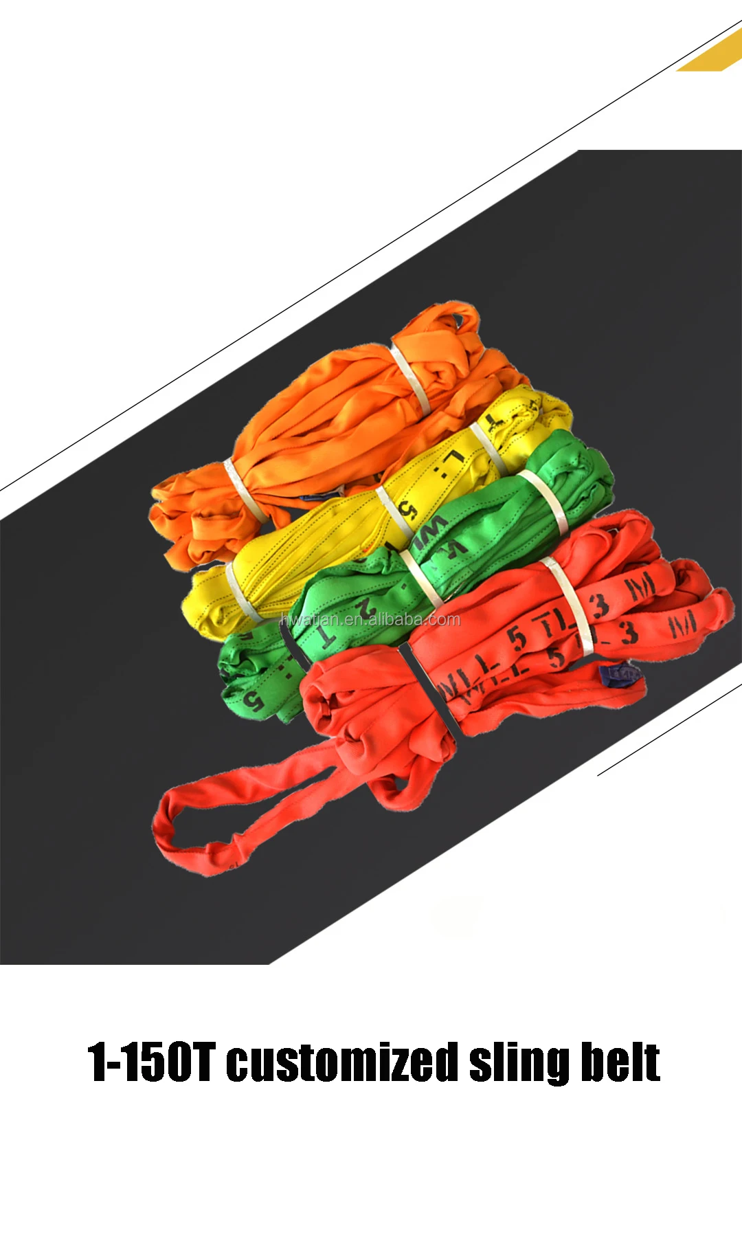 Endless Type Soft Round Belt Basket Eye Webbing Lifting Sling Strap Belt for Lifting Equipment Use