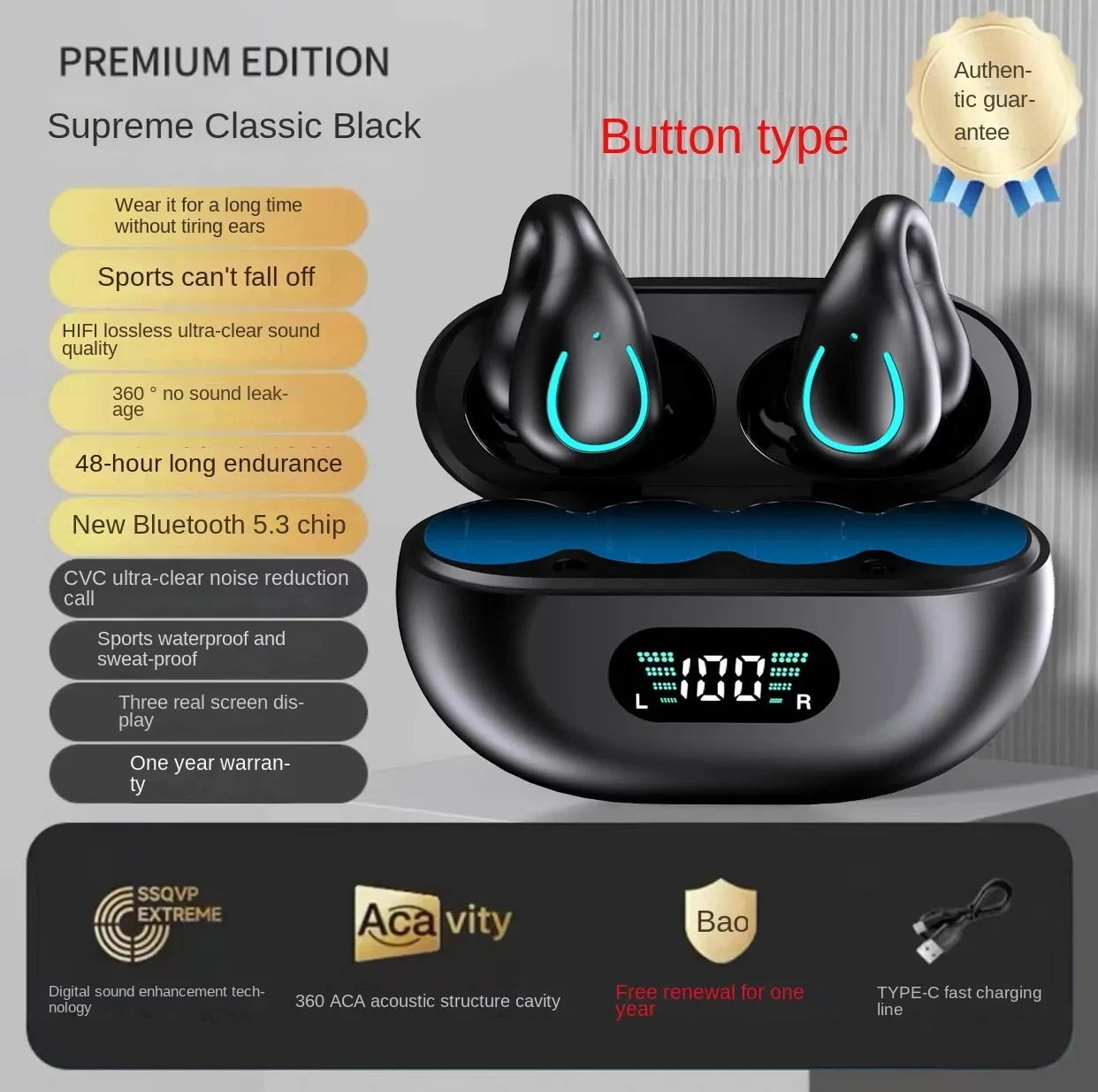 Q71 Ear Clip Wireless Headphones Bluetooth-compatible Bone Conduction  Earphones Earclip Design Tsports Running Headset Earbuds