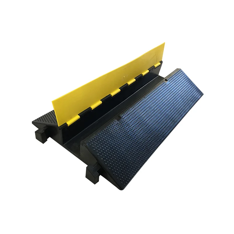 Heavy Duty Rubber Cable Hump Channel Protectors 1-Channel Cable Ramp Guards Construction Speed Bumps Floor Protective Cover details