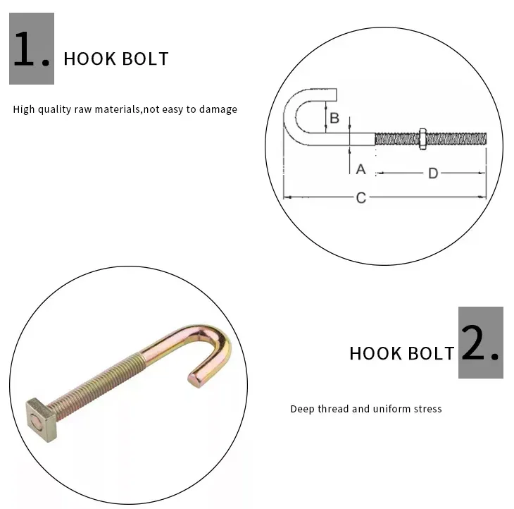 M6 M10 M16 M20 M24 M30 All Types J Anchor Bolt For Roofing Galvanized