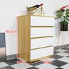Yellow walnut + white 4 drawers