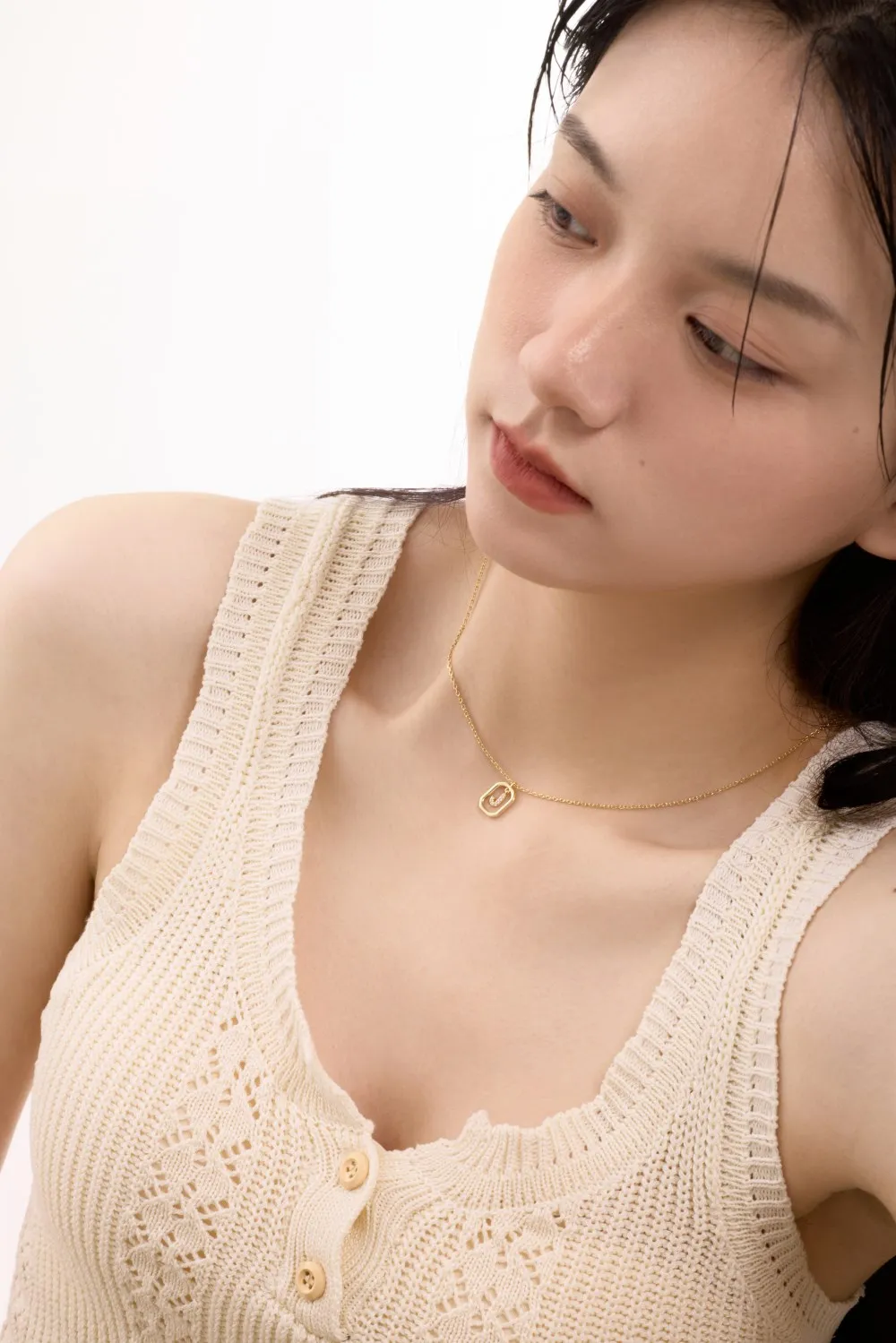 KAKODIY 5A Cubic Zirconia Letter Pendant Necklace Charming Women's Initial J Chain Necklace 2 Colors 45cm New Design detail 1