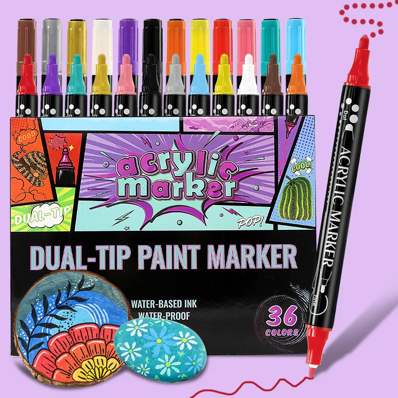 XinyiArt 36 цветов акриловые ручки с двойным наконечником