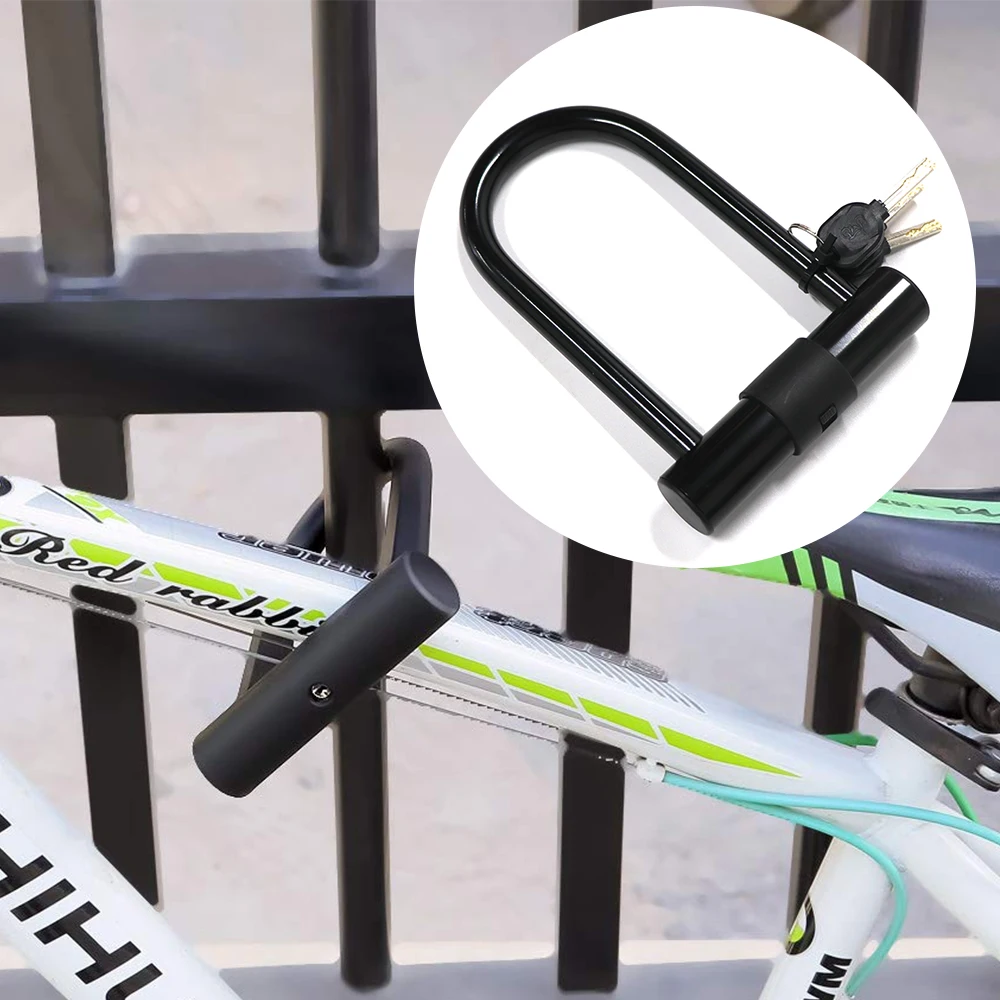 Ridefixing Bicycle U Lock MTB Road Bike Wheel Lock 2 Keys Anti-theft Safety Motorcycle Scooter Cycling Lock Other Bicycle Parts