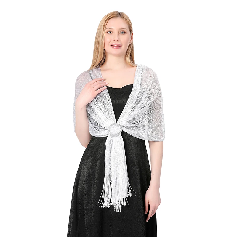 Hot pink Silver Thread Plain Scarf Shawls Women's Long Scarves Bridal Party  Wedding Evening Dress Metallic Scarf on Sales| Alibaba.com