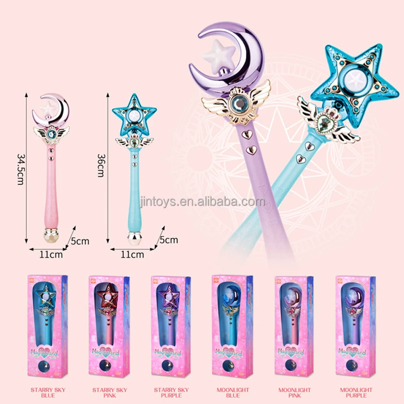 Jinming Beauty Toy Heart Shape Magic Stick Musical Plastic Flashing Stick Light Up Magic Wand