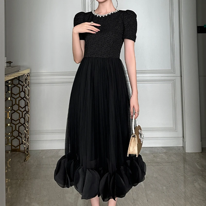 ZYHT 61207 Women Elegant Fashion Birthday Dresses Custom Gown Wholesale  Manufacturer Summer Clothing Lace Black Evening Dresses