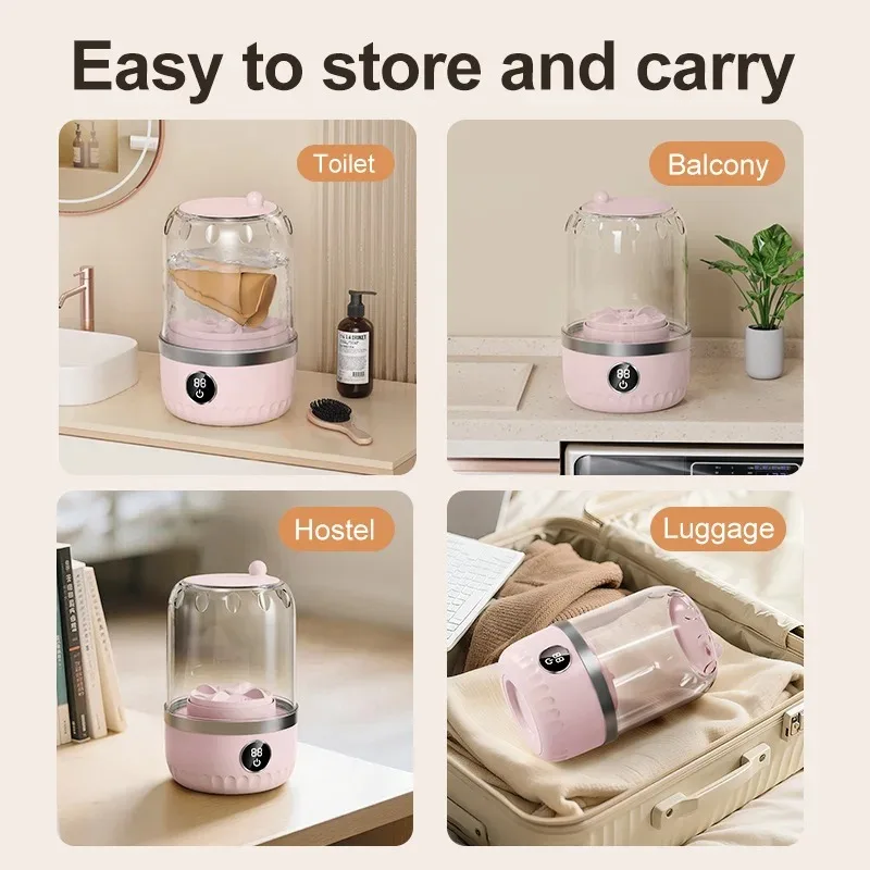 Mini Laundry Cup Dormitory Home Laundry Underwear Socks Wireless Portable Fully Automati aperçu 4