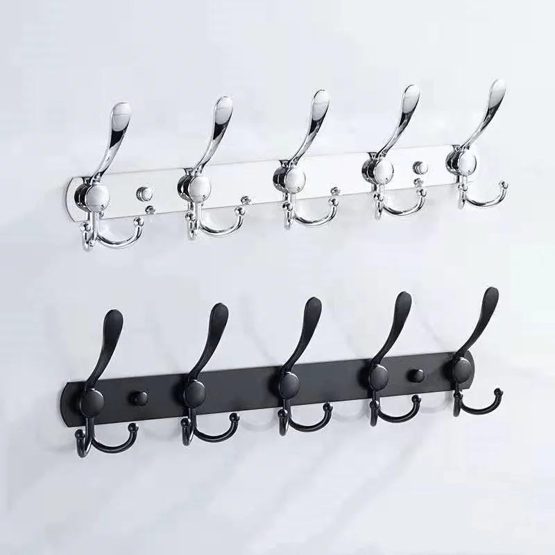 Coat Rack Wall Mount Adhesive Wall Hooks Rail Heavy Duty Wall Rack