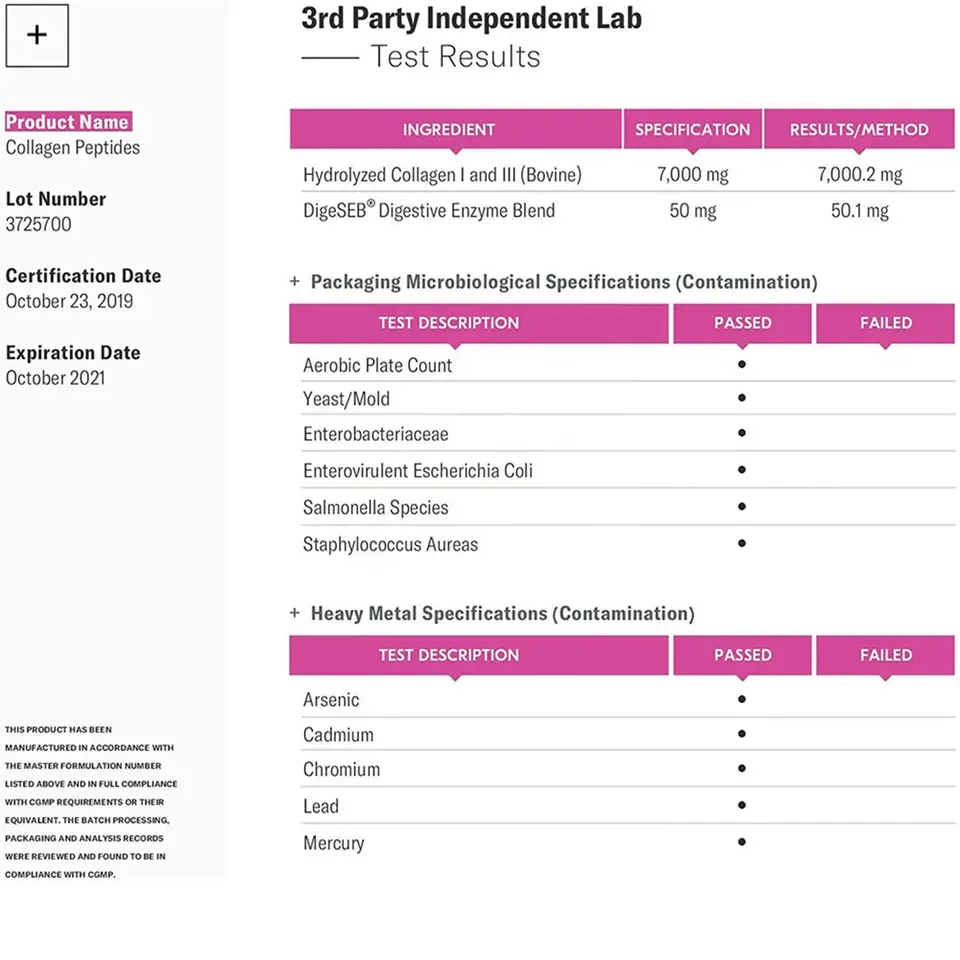 OEM Private Label Multi-Collagen Peptide Powder Fruity Drink factory