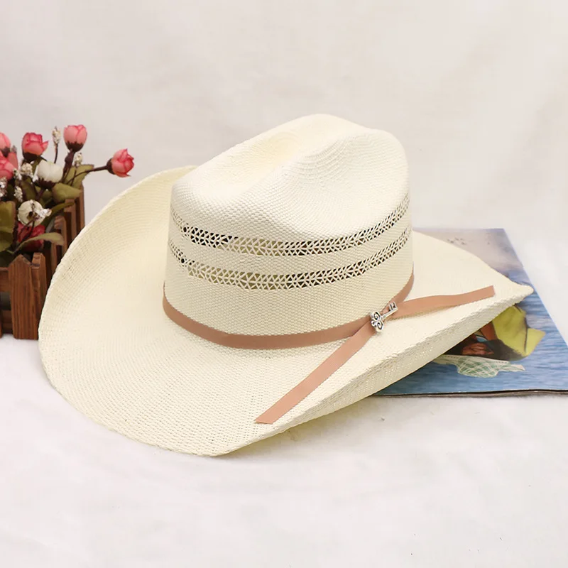 Manufacturer Custom Men and Women Travel Fashion XL Wide Brim Straw Cowboy  Hat Western Stetson