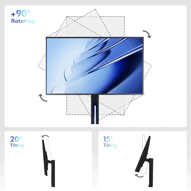 COSUN 360 Rotating Screen Portable Touch Screen Tv 32 Inch LCD Touch Screen Display Tv with Stand