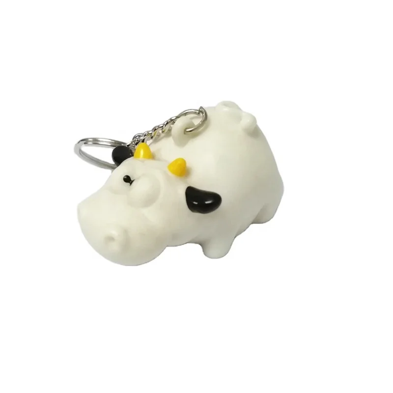 Custom 3d Poopoo Animal Plastic Keychains Squeeze Pooping Cow Soft Pvc Keychains