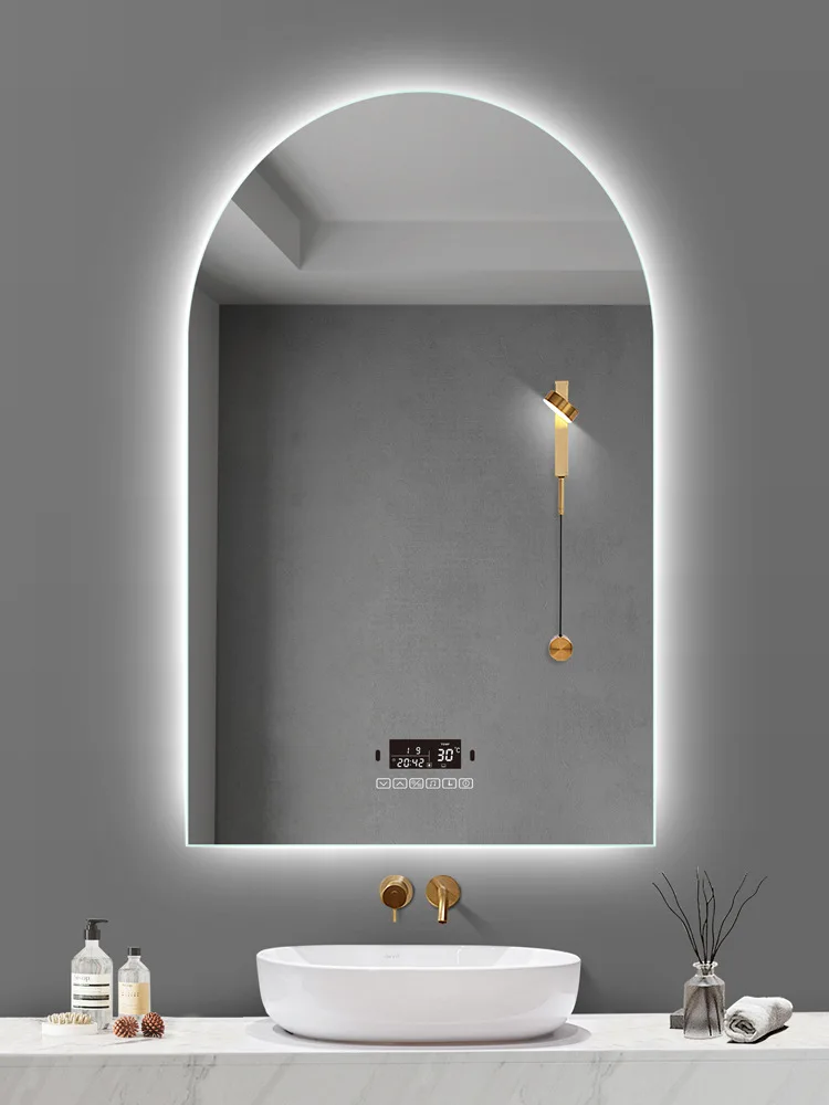 product arched lighted mirror arch decorative full length mirror home hotel arched floor mirror with light-2