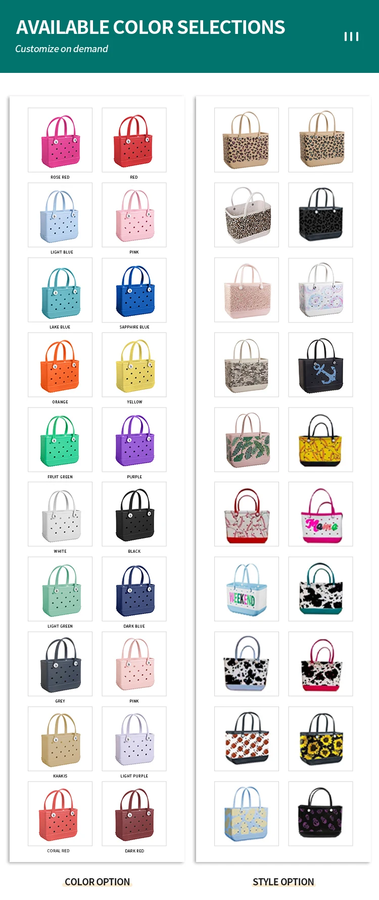 2024 New Design Fashion Beach Waterproof Eva Summer Rubber Handbags ...