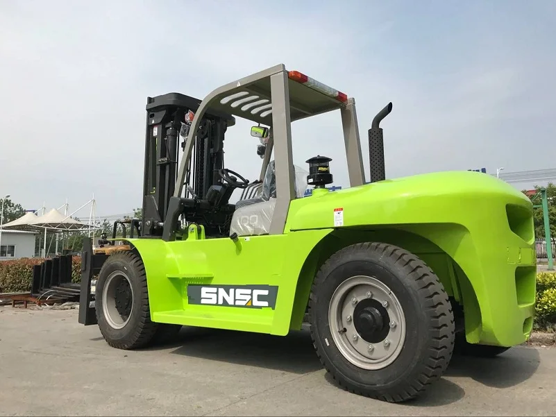 Duplex Mast 10 Ton Diesel Engine Forklift With Glass Lifting Skewer