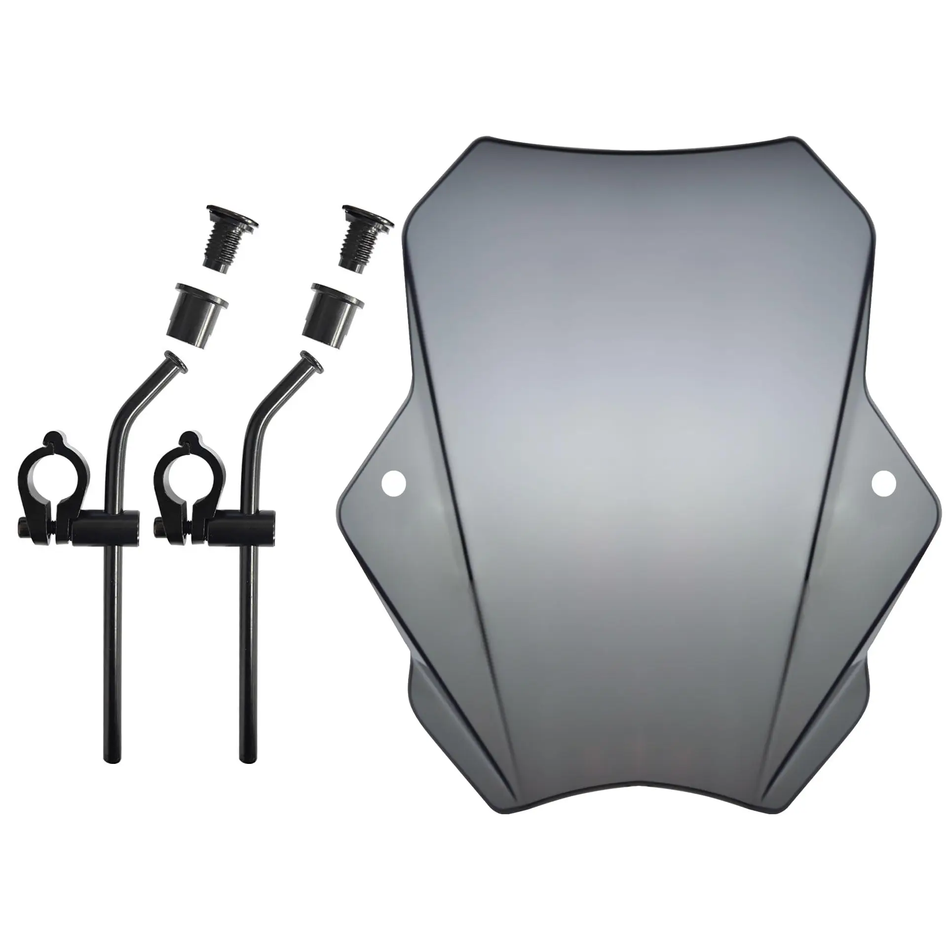 Universal Motorcycle Windscreen Windshield  with 7/8" or 1" Handlebars for Harley Davidson Honda Kawasaki Suzuki Triumph Yamaha