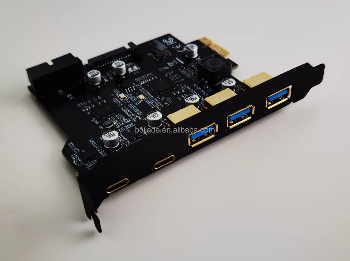 5 Usb 3.0 Connector 3 X Type-a + 2 X Type-c To Pci-e 1x Pci Express X1  Expansion Riser Card With Sata15pin Port - Buy 5 Usb 3.0 Connector 3 X  Type-a + ...