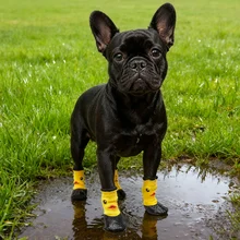 HotSale Fashion Breathable Winter Warm Cotton Anti Slip Waterproof Dog Boots Big Dog Socks with Detachable Straps