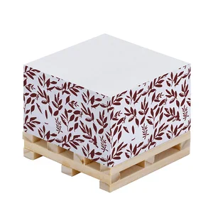 Personalized Square Sticky Notes Custom Memo Pad Cube With Wooden Pallet Promotional Wooden Pallet Sticky Adhesive Notes