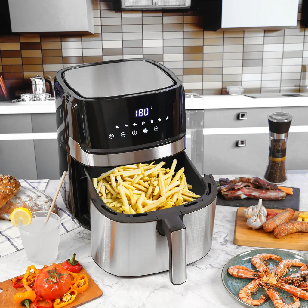6.5l Air Fryer Small Kitchen Appliances 1700w Stainless Steel Lcd