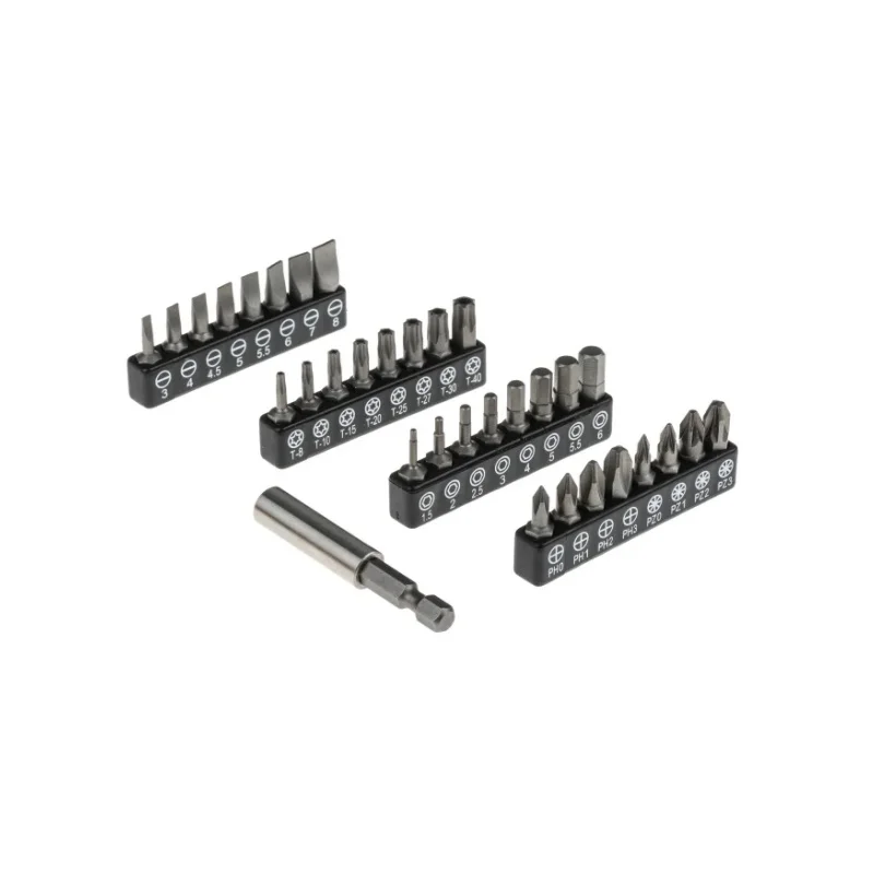 MOYOTEC Customizable S2 Material 25 mm Length Steel Handle Screwdriver Bit Set Industrial Grade Hexa