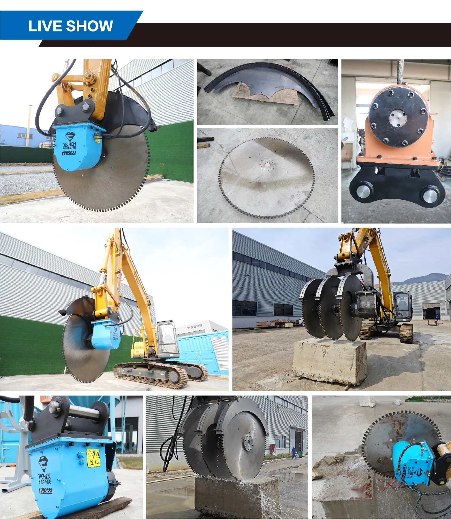 YS-15SS Existing Goods Saw Blade Bidirectional Running Function Metal Cutting Excavator Concrete Saw for Excavator Tools manufacture