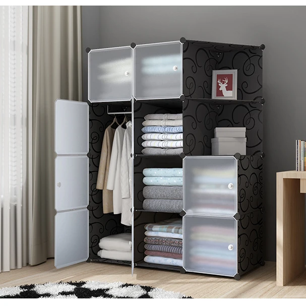 Folding Diy Bedroom Portable Storage Cloth Wardrobe Plastic Designs Girl  Cabinet Master Style Online Built Baby Home Furniture
