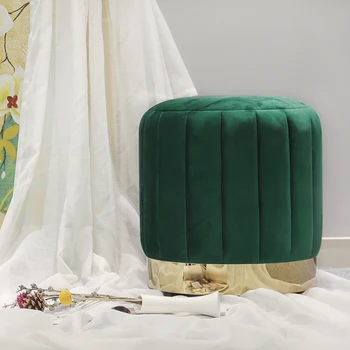 Unique European Style Tufted Velvet Ottoman Stool Set with Storage Factory Price Pouffe Footstool