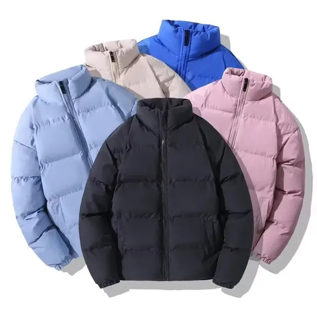 Winter loose men's cotton-padded coat solid color standing collar coat on the clothes padded jacket thicker for cold protection