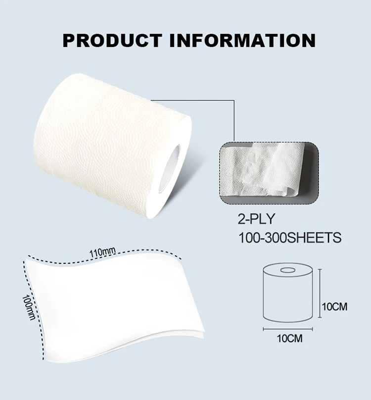 Cheap 3 Ply Recycled Toilet Tissue Paper Bathroom Paper Export For