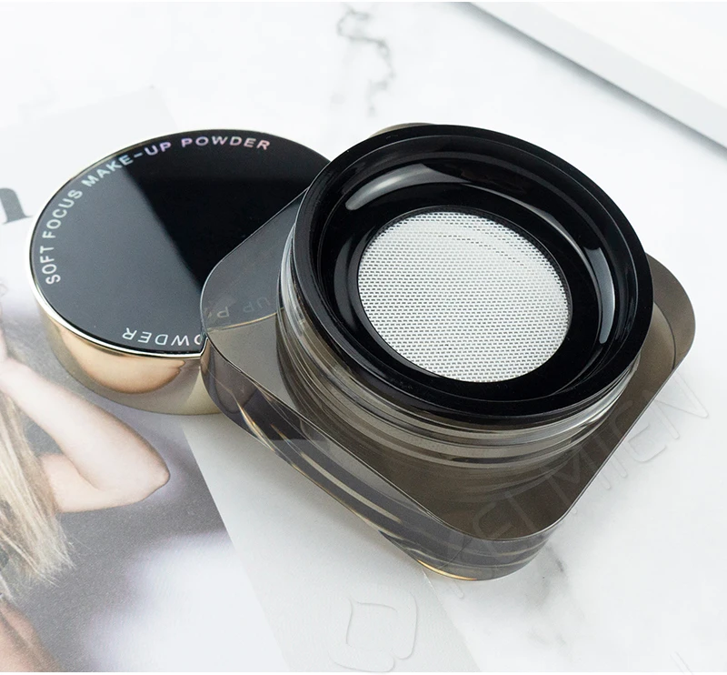 Customized Empty White Compact Powder Case Wholesale Crystal Square