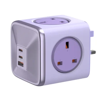 UK 20W High Power Strip 4AC Outlets With 2USB C and 1USB A Charging Laptop Quickly