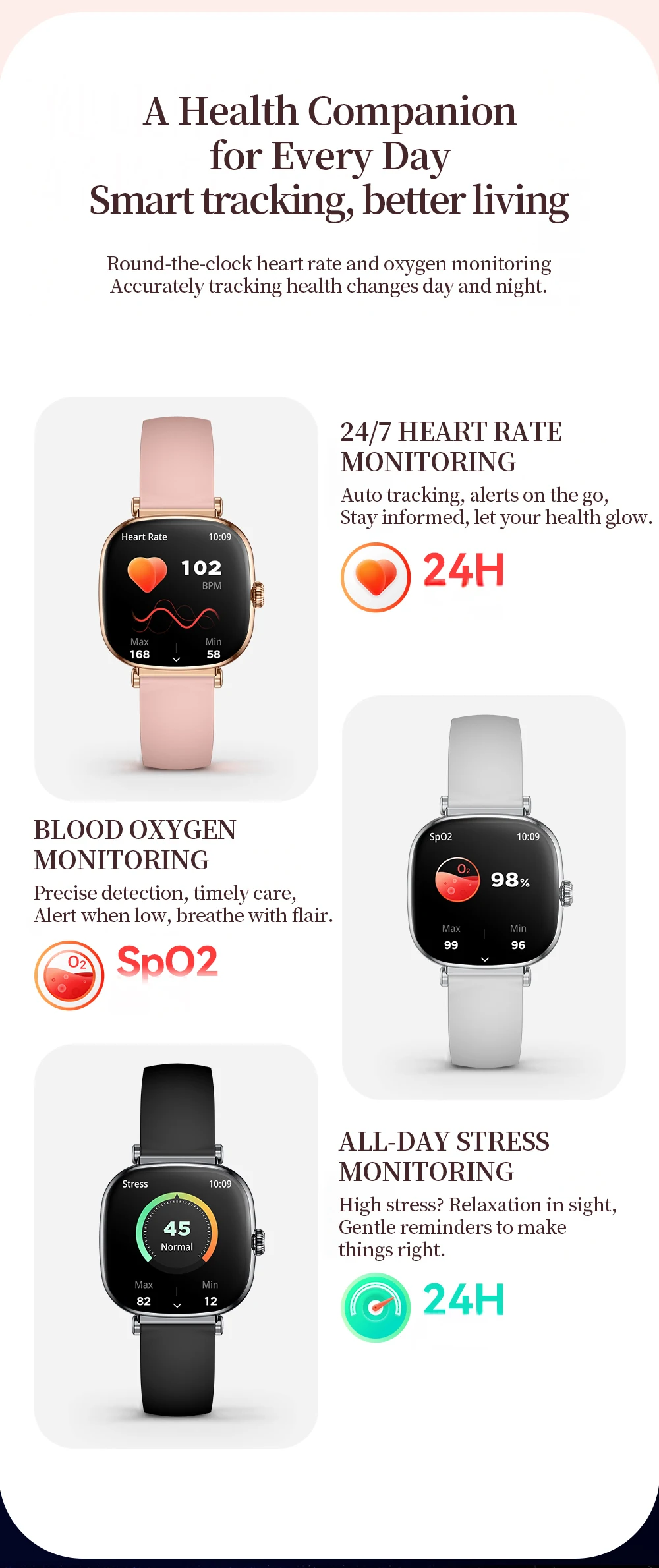Sanvnet Women Health Smartwatch Kw269b 1.7inch Amoled Screen Bt Call Heart Rate Lady Fashion Smart Watch - Buy Women Health Smartwatch fashion Smart Watch amoled Smart Watch