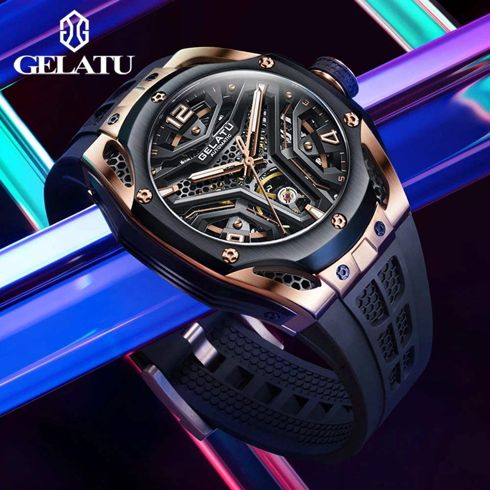 Gelatu 6007 Luxury Skeleton Sport Watch
