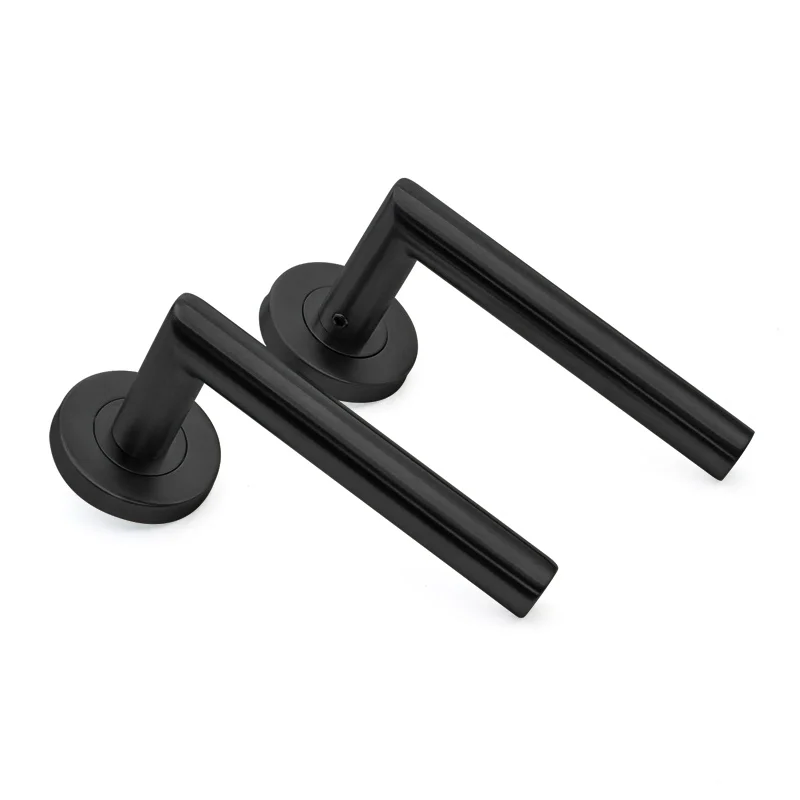 High Modern European Style Stainless Steel 304 Bedroom Door Lever Handle Satin Black Gold Interior Lock Wooden Door Building 10