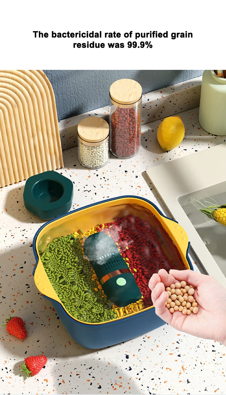 Hot Selling Food Washer Cleaner Waterproof Portable Capsule Style Wireless Fruit and Vegetable Food Purifier for Kitchen