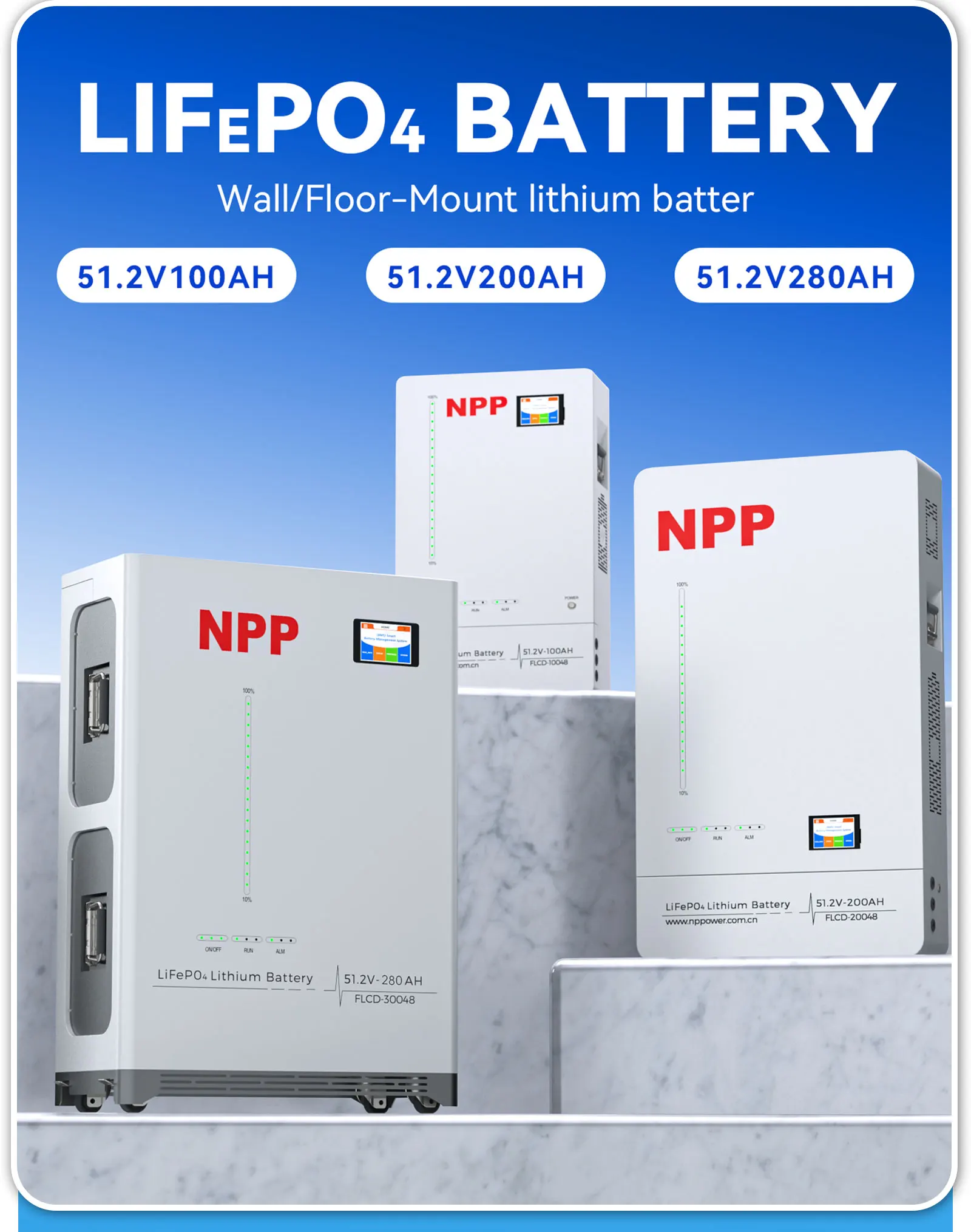5kwh 10kwh 15kwh 16kwh Lithium Battery Lifepo4 Powerwall 48v 51.2v Home ...