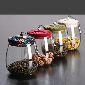 Lead Free Transparent Glass Sealed Cereal Storage Tank Creative Jar Cork Tea Containers Kitchen Storage Candy Jars
