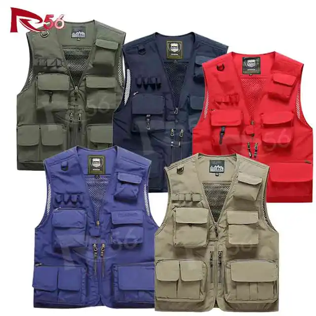 Men's Outdoor Training Vest With Mesh Lining Quick Dry Summer Fishing Travel Photography Multi Pocket Vest