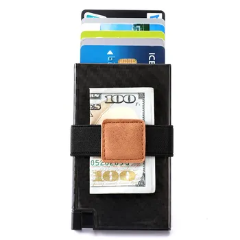 2023 Newest design Carbon Fiber Wallet RFID blocking Minimalist Slim pop up wallet card holder for Men