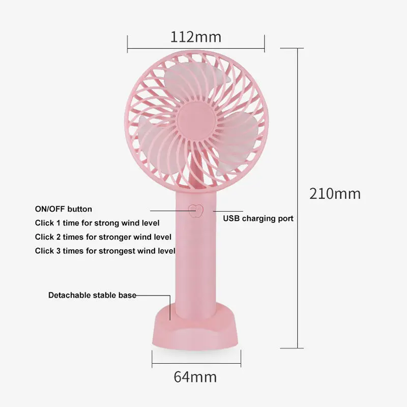 Customized logo and Color for  Mini Fan Handle Fan Customized logo for Summer