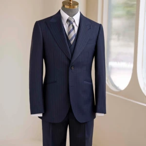 Haute Couture Men's Single Breasted Wedding Suit High Quality Wool V-Neck Collar Bespoke Design for Plus Sizes Custom Blazer