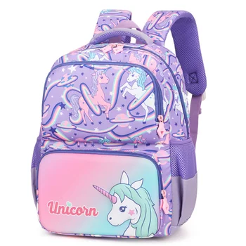 A2215 Free Sample Oxford Elementary school backpack Primary students cartoon anime load-reduced and spine protection school bag